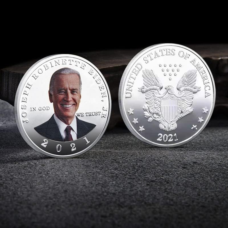 2021 צבע דיוקן של נשיא ארהב ביידן הדפסת צבע תלת ממדי מטבע זיכרון מטבע מטבע מטבע מטבע זהב מטבע