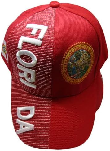 מדינת פלורידה אותיות לבנות אדומות טלאי תלת מימד תלת מימד על כובע כובע רקום