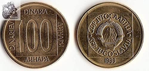 אירופה חדשה אירופית יוגוסלבית 100 דינאר מטבע 1989 מהדורה מטבעות חוץ אנדרטת יוגוסלב 50 מטבע פלה 1965