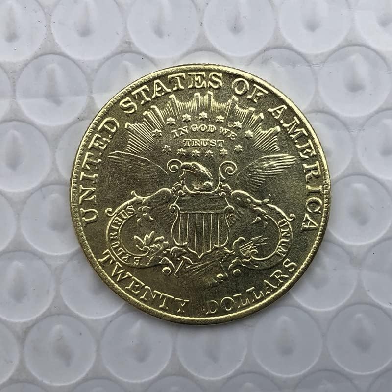 גרסת 1896p אמריקאית 20 מטבע זהב פליז עתיק עתיק מטבע זיכרון זר 34 ממ