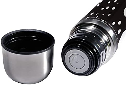 SDFSDFSD 17 גרם ואקום מבודד נירוסטה בקבוק מים ספורט קפה ספל ספל ספל עור אמיתי עטוף BPA בחינם, דפוס נקודה